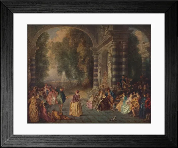 Framed Print : Les Plaisirs du Bal (Le Bal Champetre), c1717. Artist: Jean-Antoine Watteau Framed Print : Les Plaisirs du Bal (Le Bal Champetre), c1717. Artist: Jean-Antoine Watteau