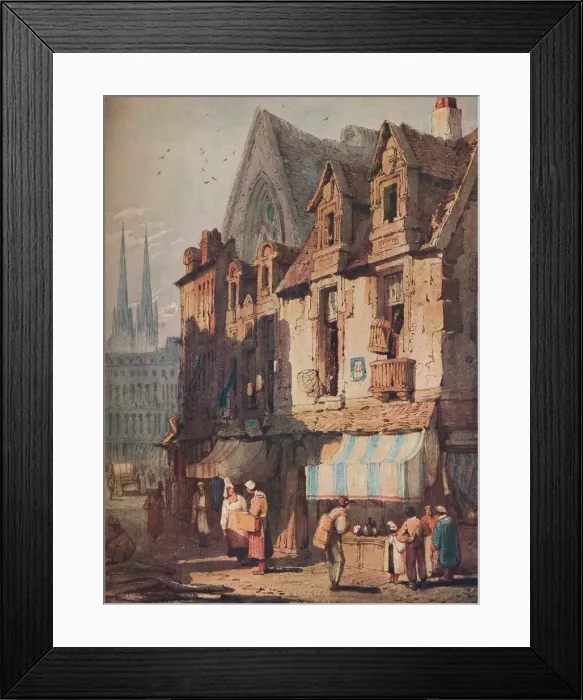 Framed Print : Street Scene, Bayeux, Normandy, c1828. Artist: Samuel Prout Framed Print : Street Scene, Bayeux, Normandy, c1828. Artist: Samuel Prout