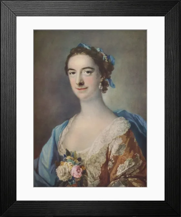 Framed Print : Mrs Thomas Cripps, 1759. Artist: Francis Cotes Framed Print : Mrs Thomas Cripps, 1759. Artist: Francis Cotes