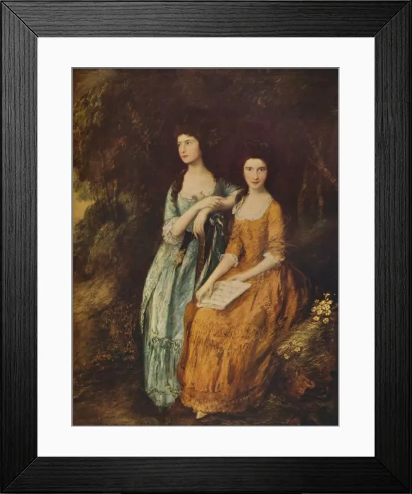 Framed Print : Elizabeth and Mary Linley, c1772. Artist: Thomas Gainsborough Framed Print : Elizabeth and Mary Linley, c1772. Artist: Thomas Gainsborough