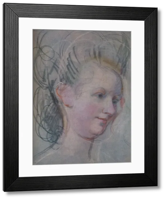 Framed Print : Sketch of a Ladys Head, c1791. Artist: John Russell Framed Print : Sketch of a Ladys Head, c1791. Artist: John Russell