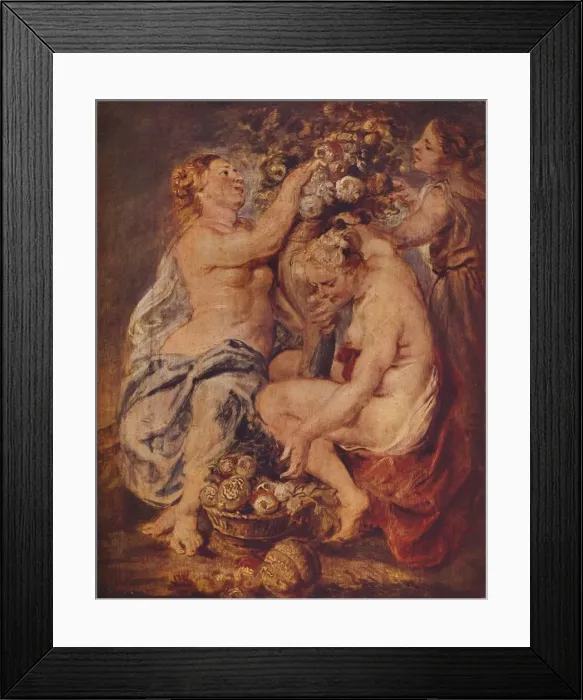 Framed Print : Ceres and Two Nymphs with a Cornucopia, c1617. Artist: Peter Paul Rubens Framed Print : Ceres and Two Nymphs with a Cornucopia, c1617. Artist: Peter Paul Rubens