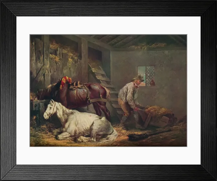 Framed Print : Horses in a Stable, 1791. Artist: George Morland Framed Print : Horses in a Stable, 1791. Artist: George Morland
