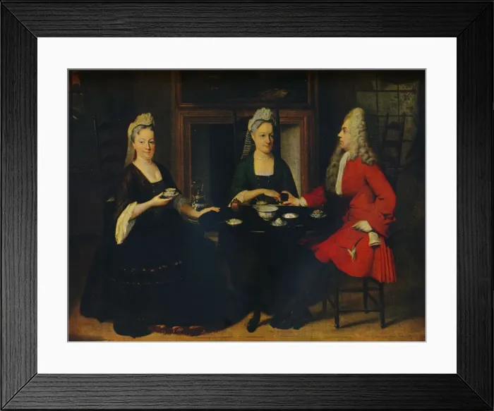Framed Print : Conversation Piece, c1735. Artist: Jan Maurits Quinkhard Framed Print : Conversation Piece, c1735. Artist: Jan Maurits Quinkhard
