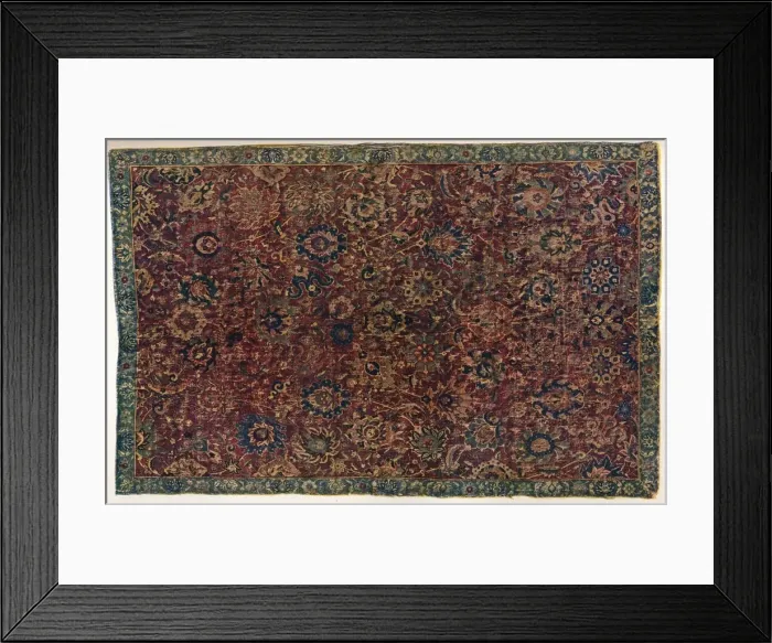 Framed Print : Southern Persian Isfahan carpet, 16th century Framed Print : Southern Persian Isfahan carpet, 16th century