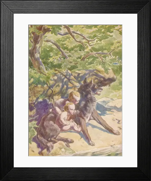 Framed Print : Down to the river presently came a she-wolf to drink, c1912 (1912). Artist: Ernest Dudley Heath Framed Print : Down to the river presently came a she-wolf to drink, c1912 (1912). Artist: Ernest Dudley Heath