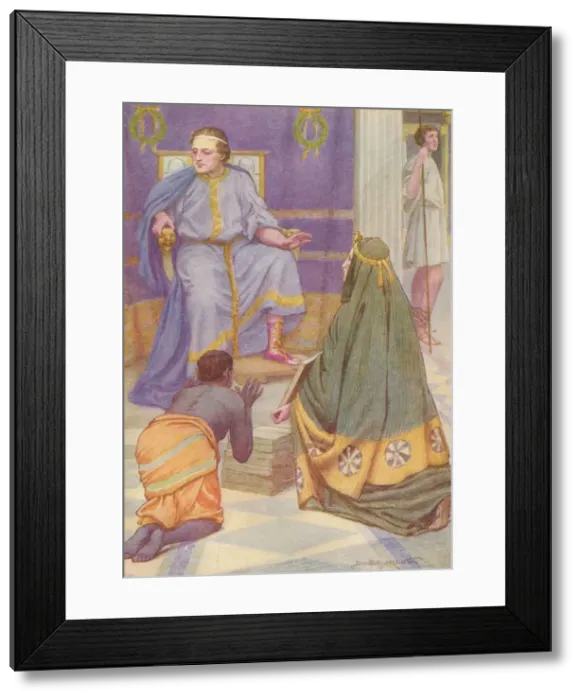 Framed Print : She carried in her arms nine books, c1912 (1912). Artist: Ernest Dudley Heath Framed Print : She carried in her arms nine books, c1912 (1912). Artist: Ernest Dudley Heath