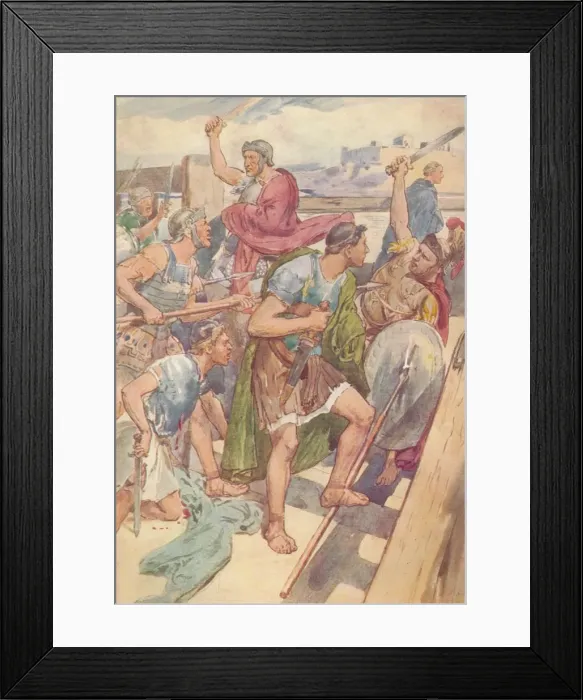 Framed Print : Here it would be possible, he thought, to hold the enemy at bay, c1912 (1912) Framed Print : Here it would be possible, he thought, to hold the enemy at bay, c1912 (1912)