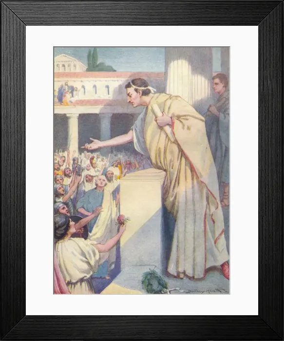 Framed Print : The following morning Cicero made another speech against Catiline, c1912 (1912). Artist: Ernest Dudley Heath Framed Print : The following morning Cicero made another speech against Catiline, c1912 (1912). Artist: Ernest Dudley Heath