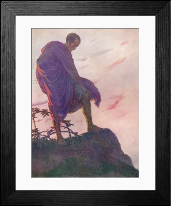 Framed Print : Looking down upon the stream, he stood awhile deep in thought, c1912 (1912) Framed Print : Looking down upon the stream, he stood awhile deep in thought, c1912 (1912)