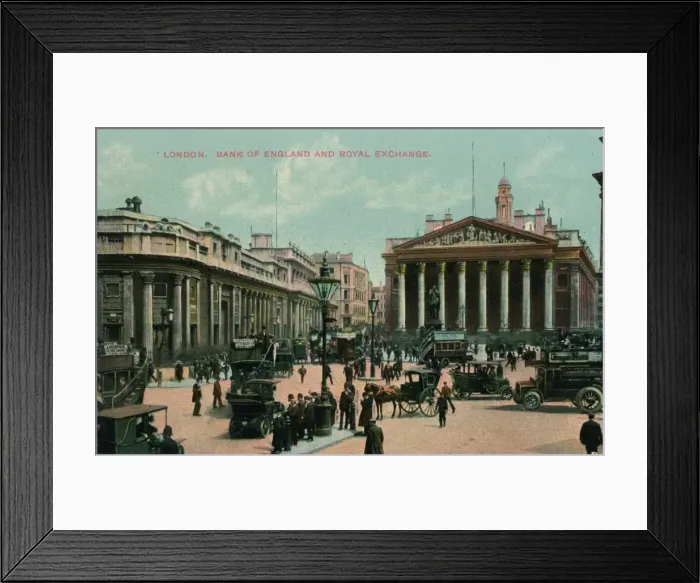 Framed Print : London, Bank of England and Royal Exchange, c1910 Framed Print : London, Bank of England and Royal Exchange, c1910