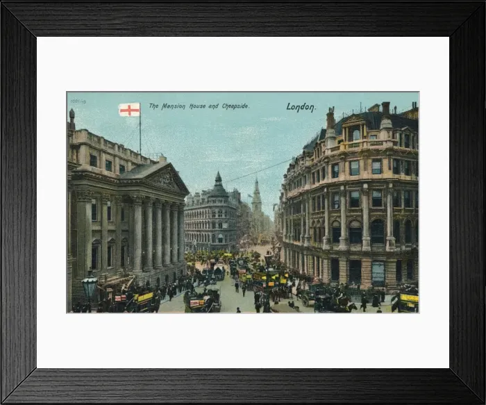 Framed Print : The Mansion House and Cheapside, London, c1910 Framed Print : The Mansion House and Cheapside, London, c1910