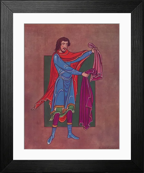 Framed Print : Elkanah from the St. Eadmundsbury Bible, c1135 (1927). Artist: Master Hugo Framed Print : Elkanah from the St. Eadmundsbury Bible, c1135 (1927). Artist: Master Hugo
