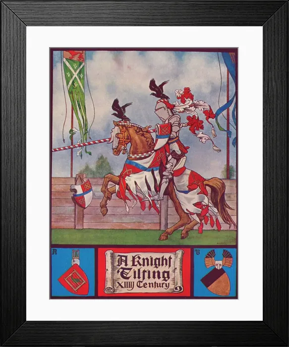 Framed Print : A Knight Tilting, c1926. Artist: Herbert Norris Framed Print : A Knight Tilting, c1926. Artist: Herbert Norris