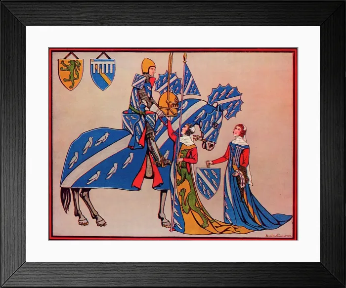 Framed Print : Sir Geoffrey Luttrell, His Wife and Daughter-In-Law, c1340, (1926). Artist: Herbert Norris Framed Print : Sir Geoffrey Luttrell, His Wife and Daughter-In-Law, c1340, (1926). Artist: Herbert Norris
