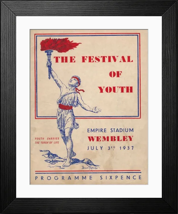 Framed Print : The front cover of the programme for The Festival of Youth, 1937 Framed Print : The front cover of the programme for The Festival of Youth, 1937