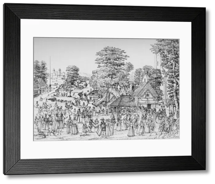 Framed Print : A fete at Horselydown, Southwark, in 1590, 1904 Framed Print : A fete at Horselydown, Southwark, in 1590, 1904
