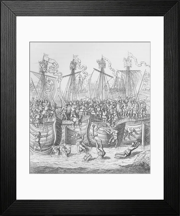 Framed Print : Ships at La Rochelle, France, in 1372, c1804 (1906) Framed Print : Ships at La Rochelle, France, in 1372, c1804 (1906)