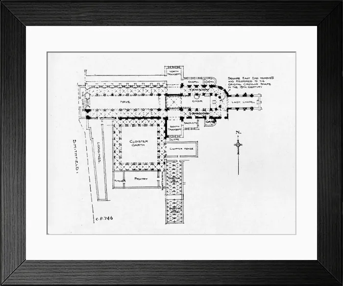 Framed Print : Plan of the Priory Church of St Bartholomew-the-Great, London, 1906 Framed Print : Plan of the Priory Church of St Bartholomew-the-Great, London, 1906