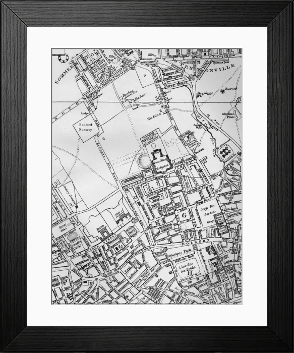 Framed Print : A plan of Holborn, St Giles, and St Pancras, London, in 1800 (1911) Framed Print : A plan of Holborn, St Giles, and St Pancras, London, in 1800 (1911)