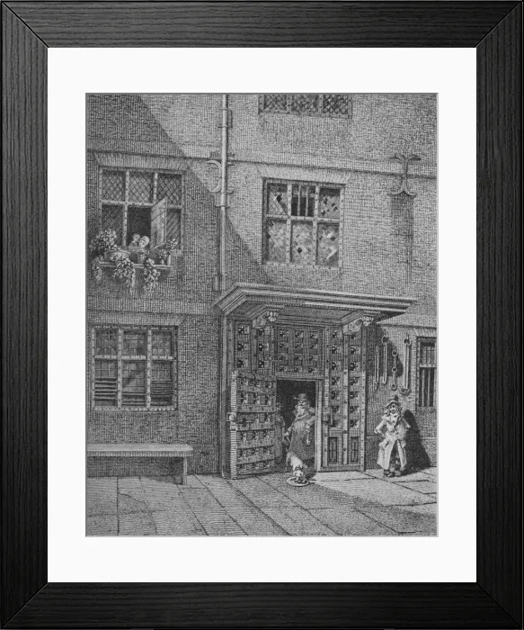 Framed Print : Inside view of the Poultry Compter, City of London, 1813 (1911). Artist: John Thomas Smith Framed Print : Inside view of the Poultry Compter, City of London, 1813 (1911). Artist: John Thomas Smith