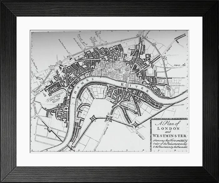Framed Print : Plan of London and Westminster, 1749 (1903) Framed Print : Plan of London and Westminster, 1749 (1903)