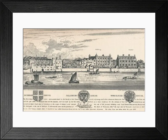 Framed Print : Durham House, Salisbury House and Worcester House, London, c1808 (1903) Framed Print : Durham House, Salisbury House and Worcester House, London, c1808 (1903)