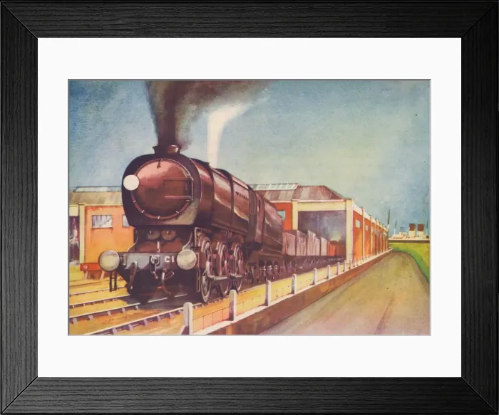 Framed Print : Latest Austerity Freight Engine, S. R. at Southampton Docks, 1940 Framed Print : Latest Austerity Freight Engine, S. R. at Southampton Docks, 1940
