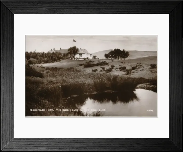 Framed Print : Gleneagles Hotel, The Club House & The Deuk Dubs, c1930 Framed Print : Gleneagles Hotel, The Club House & The Deuk Dubs, c1930