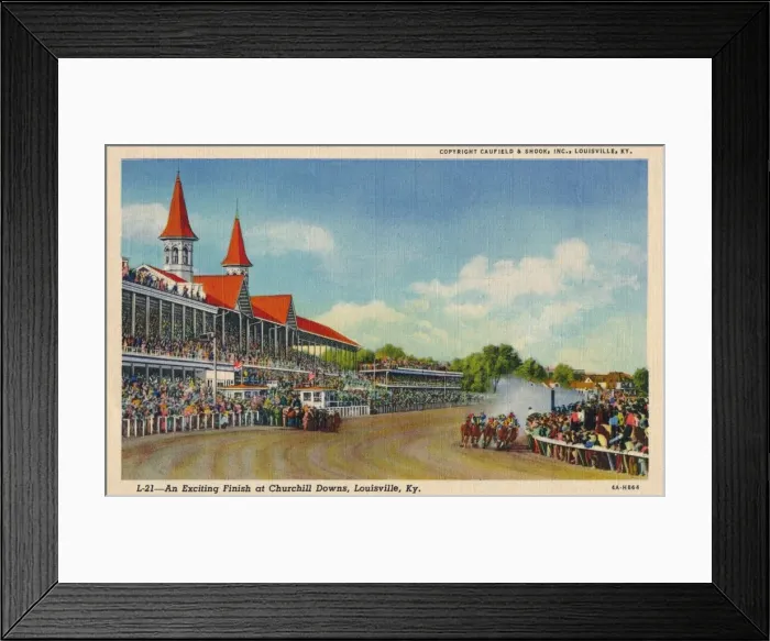 Framed Print : An Exciting Finish at Churchill Downs, Louisville, Ky, c1940 Framed Print : An Exciting Finish at Churchill Downs, Louisville, Ky, c1940
