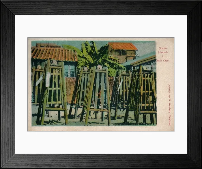 Framed Print : Chinese Criminals in Death Cages, c1900 Framed Print : Chinese Criminals in Death Cages, c1900