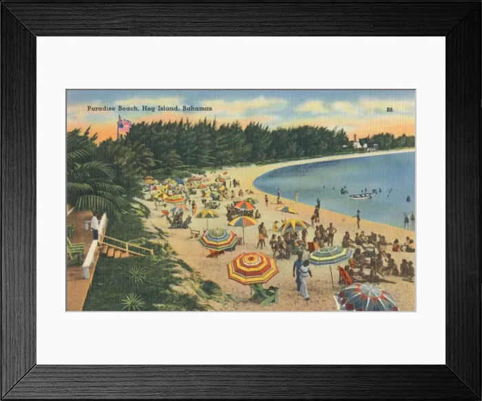 Framed Print : Paradise Beach, Hog Island, Bahamas, c1930 Framed Print : Paradise Beach, Hog Island, Bahamas, c1930