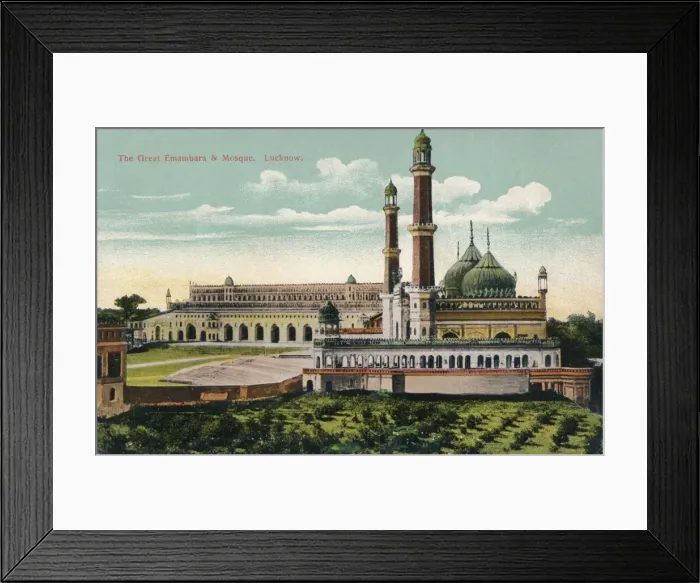 Framed Print : The Great Embambara & Mosque. Lucknow, c1900 Framed Print : The Great Embambara & Mosque. Lucknow, c1900