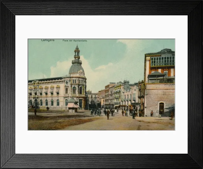Framed Print : Cartagena - Plaza del Ayuntamiento, c1900 Framed Print : Cartagena - Plaza del Ayuntamiento, c1900