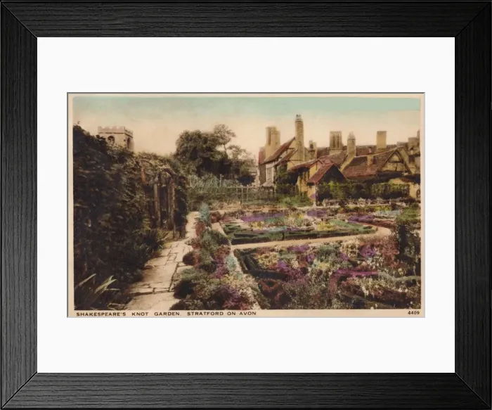Framed Print : Shakespeares Knot Garden, Stratford-Upon-Avon, c1910 Framed Print : Shakespeares Knot Garden, Stratford-Upon-Avon, c1910