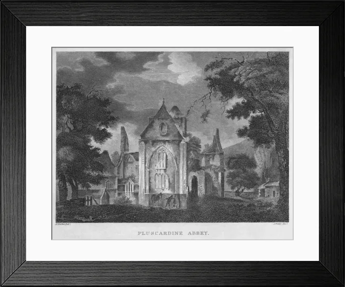 Framed Print : Pluscardine Abbey, 1804. Artist: James Fittler Framed Print : Pluscardine Abbey, 1804. Artist: James Fittler