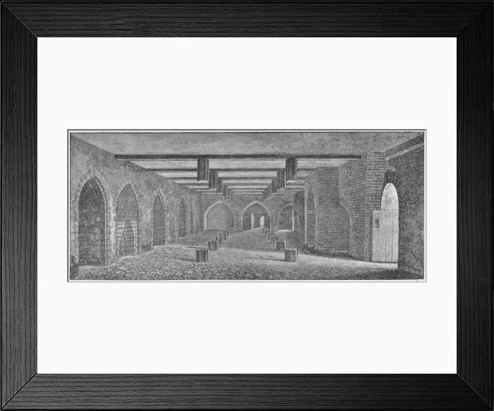 Framed Print : Interior of the Crypt Called the Powder Plot Cellar beneath the Old Palace of Westminster, c1883 Artist: William Patten Framed Print : Interior of the Crypt Called the Powder Plot Cellar beneath the Old Palace of Westminster, c1883 Artist: William Patten