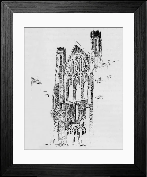 Framed Print : East Front of St. Stephens Chapel as it appeared after the fire of 1834, c1897. Artist: William Patten Framed Print : East Front of St. Stephens Chapel as it appeared after the fire of 1834, c1897. Artist: William Patten