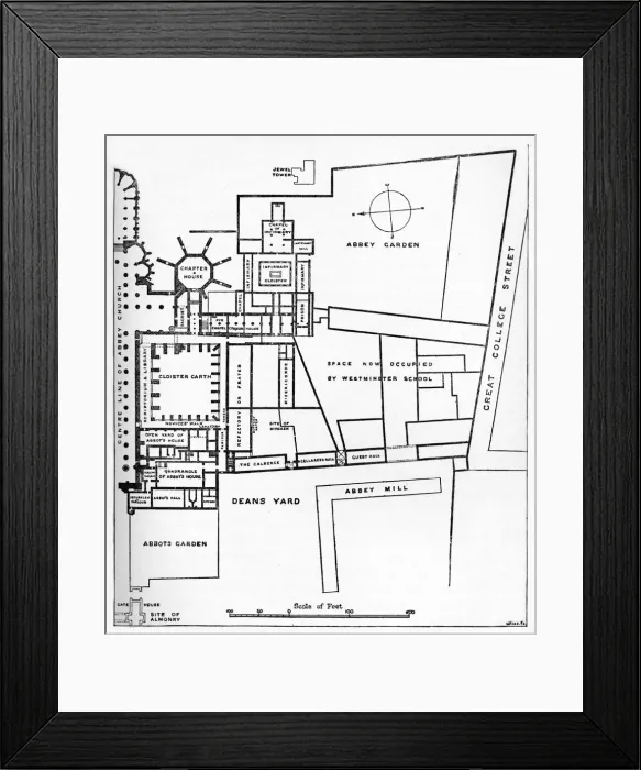 Framed Print : Plan of the Benedictine Abbey of Westminster, c1897. Artist: William Patten Framed Print : Plan of the Benedictine Abbey of Westminster, c1897. Artist: William Patten