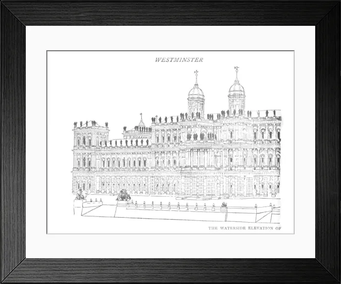 Framed Print : The Waterside Elevation of Inigo Jones Proposed Palace, c1897. Artist: William Patten