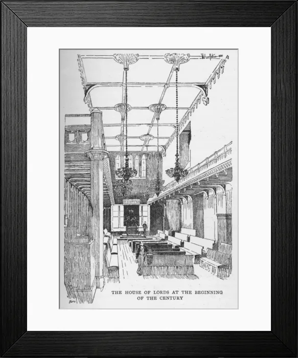 Framed Print : The House of Lords at the Beginning of the Century, c1897. Artist: William Patten Framed Print : The House of Lords at the Beginning of the Century, c1897. Artist: William Patten
