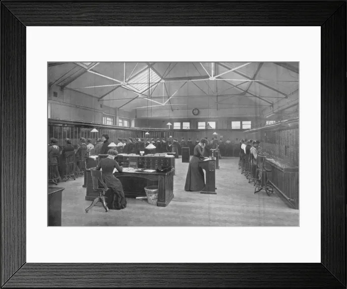 Framed Print : In the Post Office Central Telephone Exchange, City of London, c1903 (1903) Framed Print : In the Post Office Central Telephone Exchange, City of London, c1903 (1903)