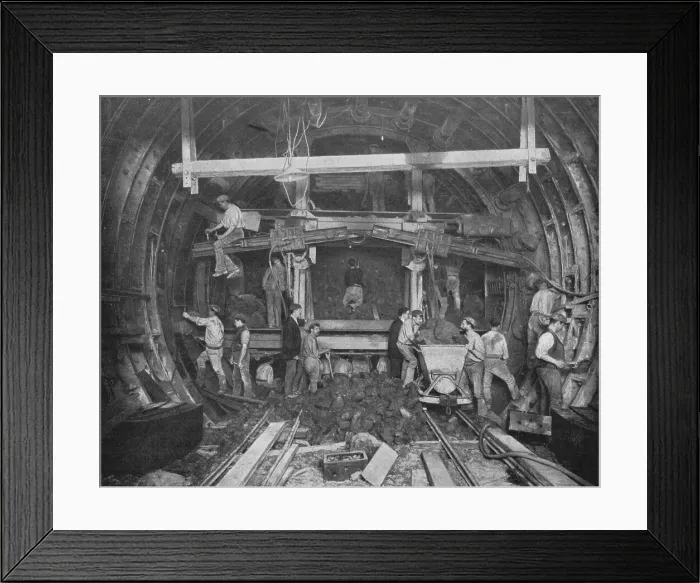 Framed Print : Excavating a tube railway, Great Northern and City Railway, London, c1903 (1903). Artist: Pearson & Son Ltd Framed Print : Excavating a tube railway, Great Northern and City Railway, London, c1903 (1903). Artist: Pearson & Son Ltd