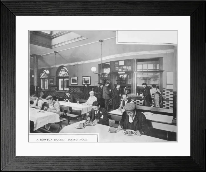 Framed Print : Dining room in a Rowton House, Hammersmith, London, c1902 (1903) Framed Print : Dining room in a Rowton House, Hammersmith, London, c1902 (1903)