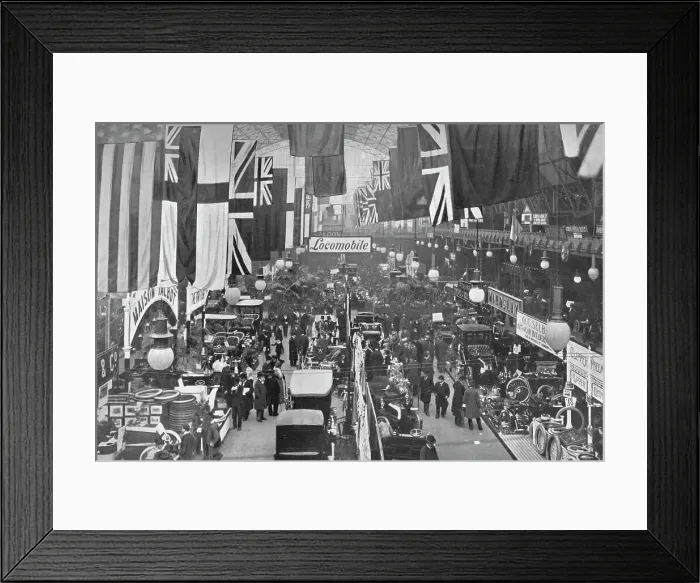 Framed Print : At an automobile exhibition, Agricultural Hall, Islington, London, 1902 (1903) Framed Print : At an automobile exhibition, Agricultural Hall, Islington, London, 1902 (1903)