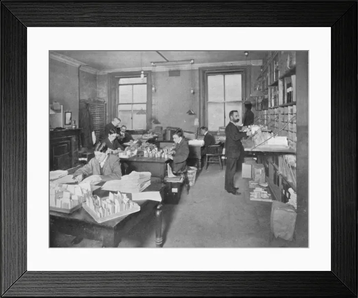 Framed Print : Preparing publications for the press, Patent Office, London, c1903 (1903) Framed Print : Preparing publications for the press, Patent Office, London, c1903 (1903)