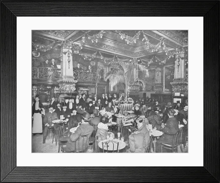 Framed Print : In the brasserie, Hotel de l Europe, Leicester Square, London c1903 (1903) Framed Print : In the brasserie, Hotel de l Europe, Leicester Square, London c1903 (1903)