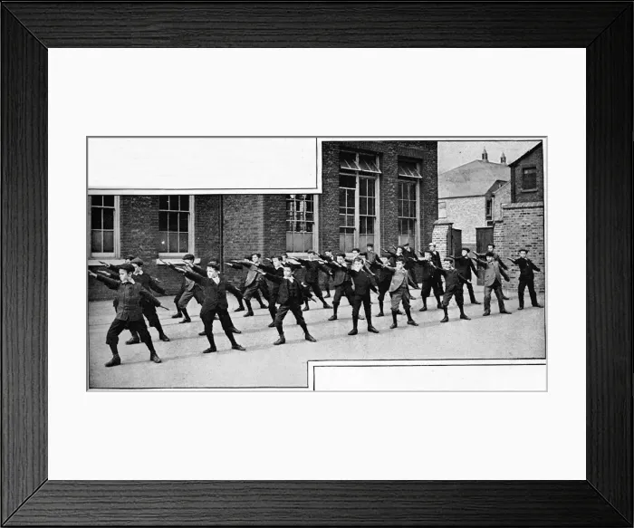 Framed Print : Physical drill at a London school, c1900 (1901) Framed Print : Physical drill at a London school, c1900 (1901)