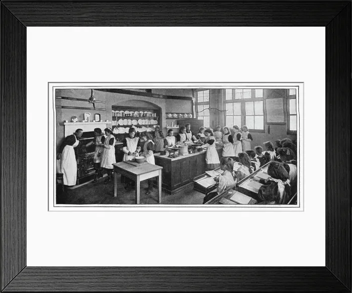 Framed Print : Learning to cook, London, c1900 (1901) Framed Print : Learning to cook, London, c1900 (1901)