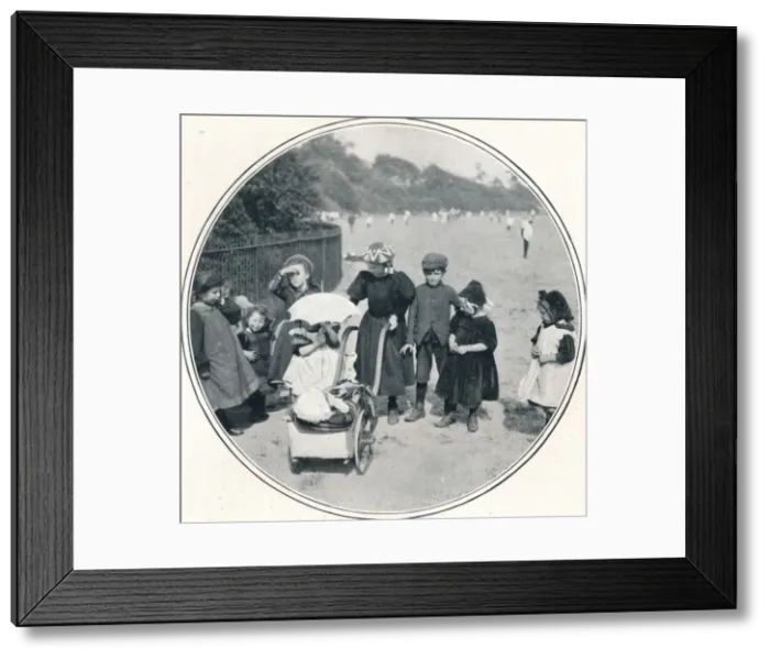 Framed Print : The little mother, Regents Park, London, c1900 (1901) Framed Print : The little mother, Regents Park, London, c1900 (1901)
